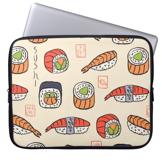 ずしの継ぎ目のないずし型 ラップトップスリーブ (正面)