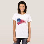 ずたずたに裂かれた米国旗 Tシャツ (正面フル)