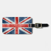 ずたずたに裂かれた英国国旗の荷物のラベル ラゲッジタグ (正面横)
