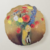 ずっとネックのつぼの野生花、c.1912 ラウンドクッション (裏面)