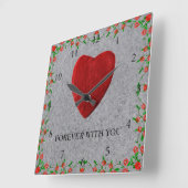 ずっと一緒に スクエア壁時計 (傾斜)