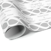 ずっと幸せに！新郎新婦シルバーオンホワイト ラッピングペーパー (ロールコーナー)