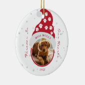 ずっと心の中にペットのメモリアル写真 セラミックオーナメント (右)