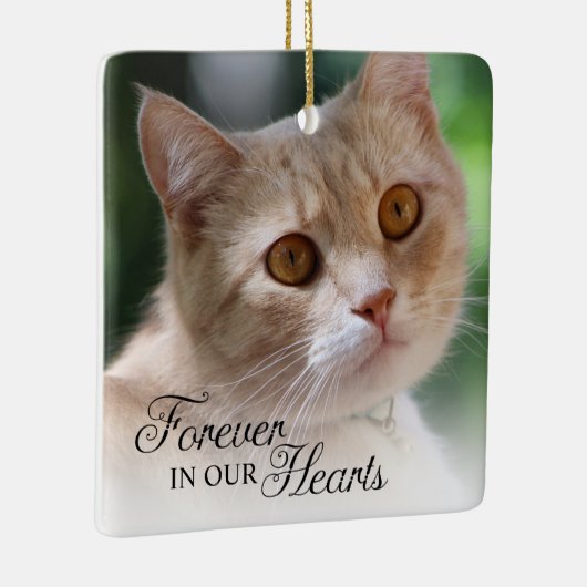 ずっと心の中に猫の写真 セラミックオーナメント (右)