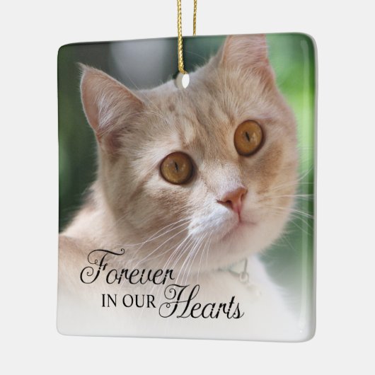 ずっと心の中に猫の写真 セラミックオーナメント (左)