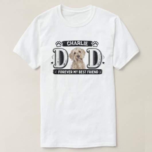 ずっと最高の友達 犬のお父さんデザイン Tシャツ (デザイン正面)