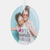 ずっと最高の友達 現代のBFF フォト トレンディ ガラスオーナメント (正面左)