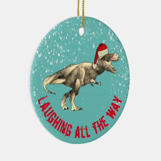 ずっと笑って引用文T.レックスサンタ セラミックオーナメント (右)