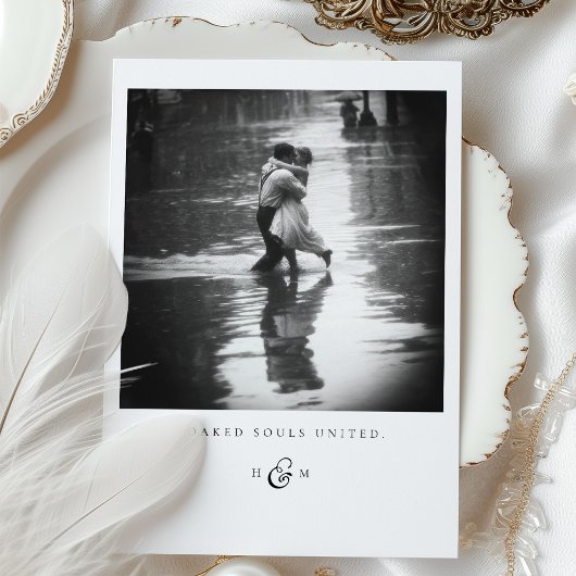 「ずぶぬれ統一されたの魂」写真サンキューカード 招待状