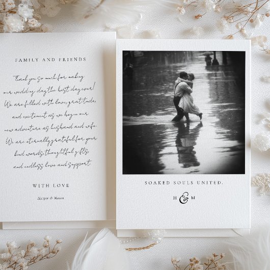 「ずぶぬれ統一されたの魂」写真サンキューカード 招待状