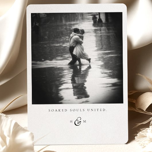 「ずぶぬれ統一されたの魂」写真サンキューカード 招待状