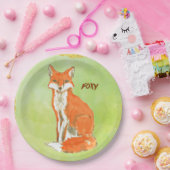 ずるいショウガのキツネの水彩画 ペーパープレート (パーティー)