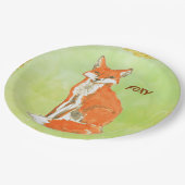 ずるいショウガのキツネの水彩画 ペーパープレート (アングル)