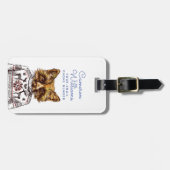 ずるい服を着せられたキツネは|あなたの名前を加えます ラゲッジタグ (正面横)
