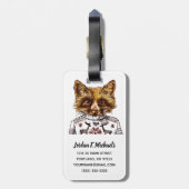 ずるい服を着せられたキツネは|あなたの名前を加えます ラゲッジタグ (裏面縦)