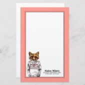 ずるい服を着せられたキツネは|あなたの名前を加えます 便箋 (正面/裏面)