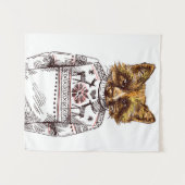 ずるい服を着せられたキツネ タペストリー (正面(横))