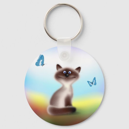 ずるそうな猫 キーホルダー (正面)