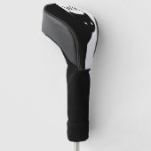 ずるそうな黒猫イニシャル ゴルフヘッドカバー (アングル)