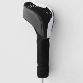 ずるそうな黒猫イニシャル ゴルフヘッドカバー (アングル)