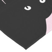 ずるそうな黒猫ピンク ロングテーブルランナー (コーナー)
