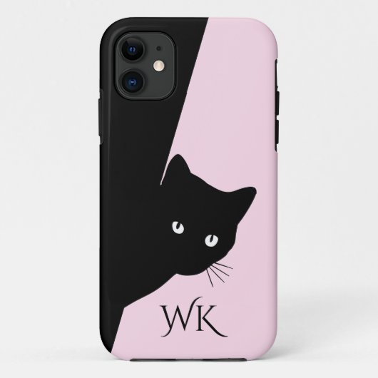 ずるそうな黒猫ピンク Case-Mate iPhoneケース (裏面)