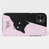 ずるそうな黒猫ピンク Case-Mate iPhoneケース (裏面(横))