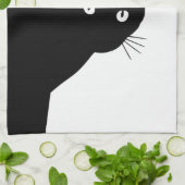 ずるそうな黒猫 キッチンタオル (折り畳み)