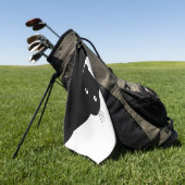 ずるそうな黒猫 ゴルフタオル (グリーン)