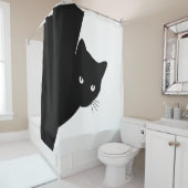 ずるそうな黒猫 シャワーカーテン (インサイチュ)