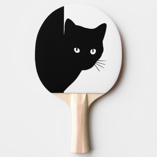 ずるそうな黒猫 卓球ラケット (正面)