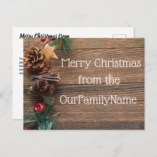 ずる賢い木目のクリスマスカスタマイズはがき ポストカード (正面/裏面)