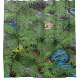 ずんぐりした卑劣なヘビ シャワーカーテン