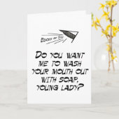 せっけんで口を洗いなさい カード (黄色い花)