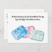 せっけん製造ビジネスメーカーのプロモーション ポストカード (正面/裏面)