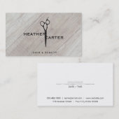 せんモダン断 |木目スタイリスト 予約カード (正面/裏面)