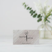 せんモダン断 |木目スタイリスト 予約カード (スタンド正面)