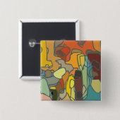 'せん妄の黄昏' - 2"正方形ボタン 缶バッジ (正面&裏面)