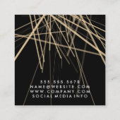 せん断およびコームエレガントグリッター抽象芸術線 スクエア名刺 (裏面)