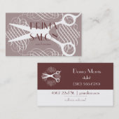 せん断が付いているエレガントなサロンの名刺 名刺 (正面/裏面)