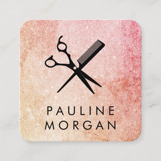 せん断とくしエレガントグリッター スクエア名刺 (正面)