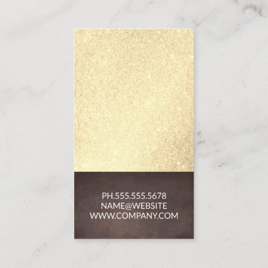 せん断とコームのエレガントグリッター茶色のテクスチャ 名刺 (裏面)