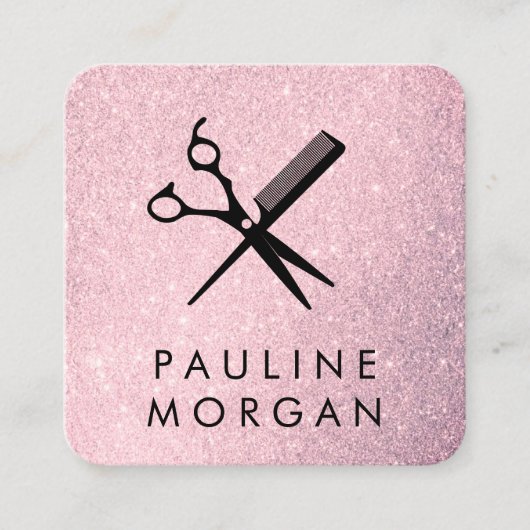 せん断とコームラックスエレガントグリッター スクエア名刺 (正面)