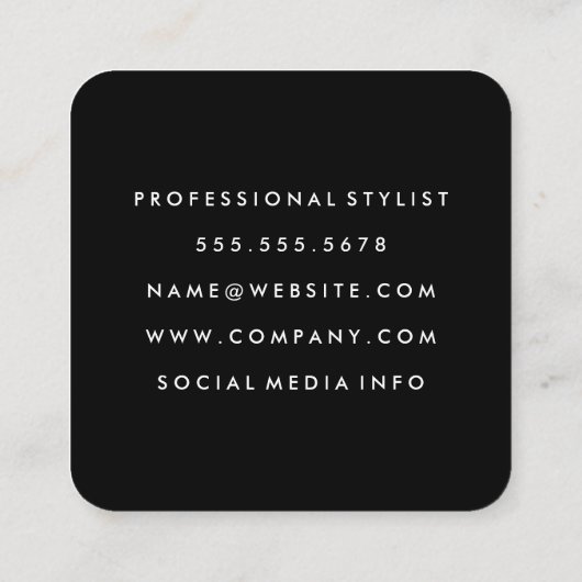 せん断とコームラックスエレガントグリッター スクエア名刺 (裏面)