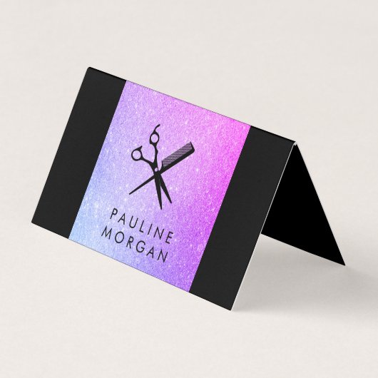 せん断とコームラックスエレガントグリッター 名刺 (正面)