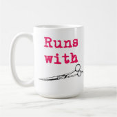 せん断の美容師のマグとの操業 コーヒーマグカップ (左)