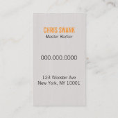 せん断理容師か美容師の名刺(オレンジ) 名刺 (裏面)