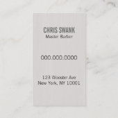 せん断理容師か美容師の名刺(灰色) 名刺 (裏面)