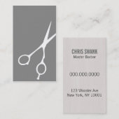 せん断理容師か美容師の名刺(灰色) 名刺 (正面/裏面)