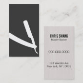 せん断理容師か美容師の名刺(灰色) 名刺 (正面/裏面)